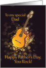 To Dad, Happy Father’s Day, Gold-Effect, Guitar card