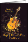 To my Brother, You rock, Happy Father’s Day, Gold-Effect, card