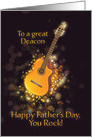 To a great Deacon, You rock, Christian, Father’s Day, Gold-Effect, card