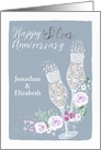 Name Customizable, Happy Silver Anniversary, Champagne card