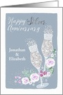 Name Customizable, Happy Silver Anniversary, Champagne card
