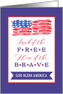 God Bless America, Religious, 4th of July, Red, White, Blue card