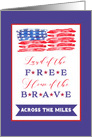 Across the Miles, Happy 4th of July, Stars and Stripes card