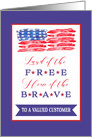 To a valued Customer, Happy 4th of July, Stars and Stripes card