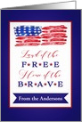 Customizable, Happy 4th July, Land of the Free, Home of the Brave, card