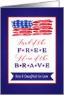Dear Son and Daughter-in-Law, Happy 4th of July, Stars and Stripes card