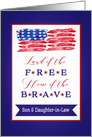 Dear Son and Daughter-in-Law, Happy 4th of July, Stars and Stripes card