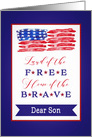 Dear Son, Happy 4th of July, Stars and Stripes card