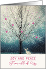 From All of Us, Christmas, Winter Landscape, Tree and Rabbit card