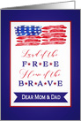 Dear Mom and Dad, Happy 4th of July, Stars and Stripes card