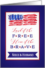 Niece & Husband, Happy 4th of July, Stars and Stripes card