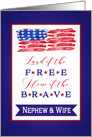 Nephew and Wife, Happy 4th of July, Stars and Stripes card