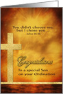 To my Son, Congratulations, Ordination, Scripture, Gold-Effect card