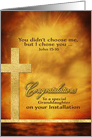 To my Granddaughter, Congratulations, Installation, Gold-Effect card