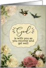 Christian Get Well Soon, Isaiah 40:31, Roses and Birds, Vintage card