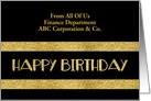 Customizable, From all of us, Happy Birthday, Corporate, Gold-Effect card
