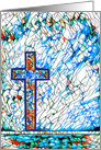 Blank Note Card, Christian, Cross, Stained Glass Window card