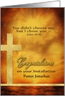 Customizable, Congratulations Installation Pastor, Gold-Effect card