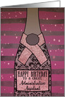Administrative Assistant, Happy Birthday, Champagne, Sparkle-Effect card