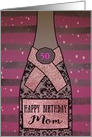 Mom, Age Customizable, Happy Birthday, Champagne, Sparkle-Effect card