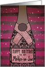 Mother-in-Law, Happy Birthday, Champagne, Sparkle-Effect card