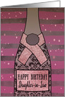 Daughter-in-Law, Happy Birthday, Champagne, Sparkle-Effect card