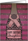 Daughter, Happy Birthday, Champagne, Sparkle-Effect card
