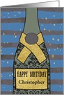 Customizable, Happy Birthday, Business, Champagne, Foil Effect card