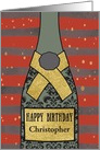 Customizable, Happy Birthday, Business, Champagne, Foil Effect, Red card