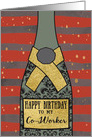 Co-Worker, Happy Birthday, Business, Champagne, Foil Effect, Red card