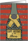 Boss, Happy Birthday, Business, Champagne, Foil Effect, Red card