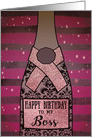 Boss, Happy Birthday, Business, Champagne, Foil Effect, Purple card