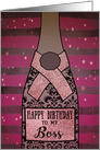 Boss, Happy Birthday, Business, Champagne, Foil Effect, Purple card