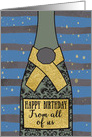 From All Of Us, Birthday, Business, Champagne, Foil Effect, Blue card