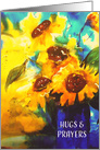 Religious Cancer Encouragement, Sunflowers Painting card
