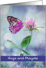 Religious Cancer Encouragement, Butterfly and Flower card