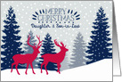 Daughter and Son-in-Law, Merry Christmas, Reindeer, Landscape card