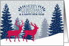 Merry Christmas and a Happy New Year, Red, White, Blue card
