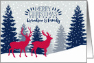 Grandson and his Family, Merry Christmas, Reindeer, Forest card