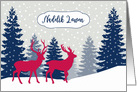 Merry Christmas in Cornish, Nadelik Lowen, Winter Landscape, Deer card