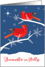 Christmas Greetings in Irish Gaelic, Red Cardinal Birds card