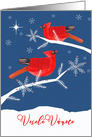 Merry Christmas in Czech, Vesel Vnoce, Cardinal Birds card