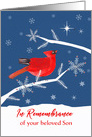 In Remembrance of your beloved Son, Christmas, Cardinal Bird card