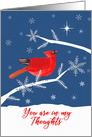 In Remembrance, First Christmas alone after Loss, Cardinal Bird card