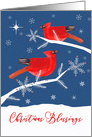 Christmas Blessings, Christian, Cardinal Birds, Winter card