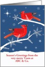 Customizable, From All Of Us, Christmas, Corporate, Cardinal Birds card
