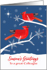 Colleague, Season’s Greetings, Christmas, Corporate, Cardinal Birds card