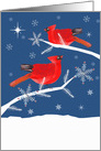 Blank, All Purpose Note Card, Cardinal Birds, Winter Landscape card