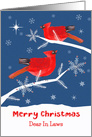 Dear In Laws, Merry Christmas, Cardinal Bird, Winter card