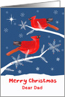 Dear Dad, Merry Christmas, Cardinal Bird, Winter card